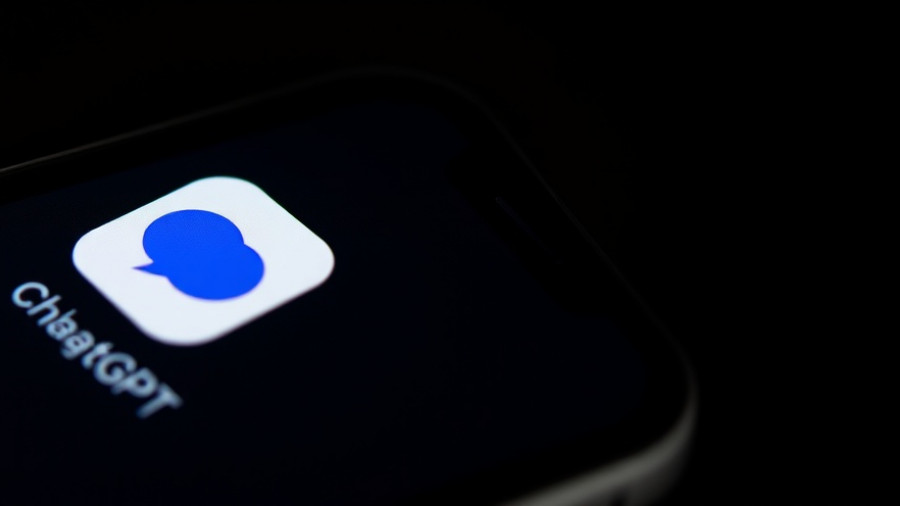 AI in education: ChatGPT app icon on smartphone display.