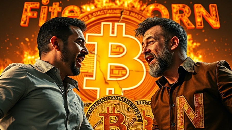 Intense crypto bull market discussion with fiery Bitcoin backdrop.