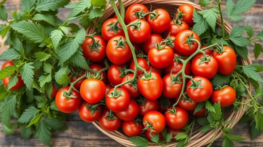 Lush tomato plants with a basket of tomatoes: 2026 Garden Ideas.