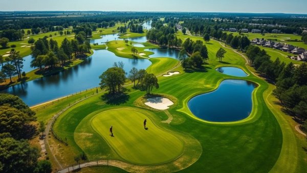 Aerial view of stunning Kelowna Springs Golf Course landscape.