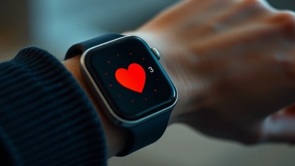 Close-up of smartwatch displaying heart rate, related to Apple Masimo patent war.