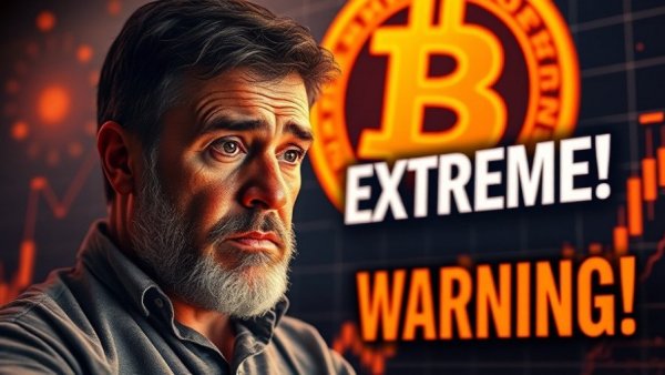 Bitcoin Acceleration Phase warning with financial chart and concerned expression.