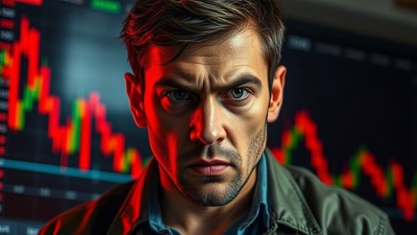 Concerned person observing Bitcoin bounce and market trends.