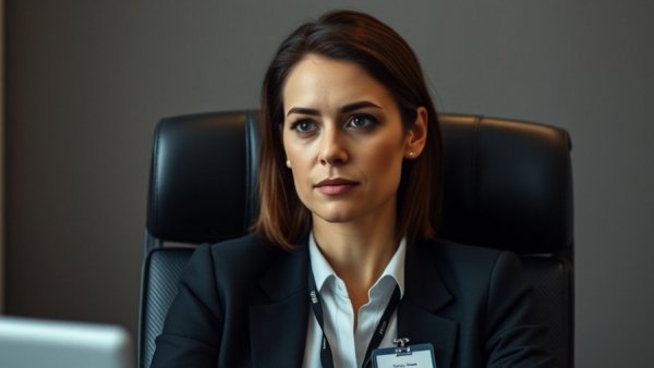 Calm woman in office setting amid recall petition discussion.