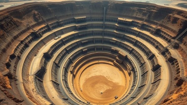 Aerial view of a massive open-pit mine showcasing Barrick Mining's vast North American gold assets.
