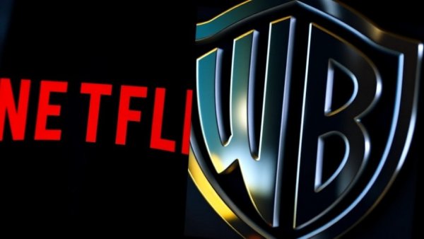 Netflix Warner Bros merger regulation concept with logos side by side.