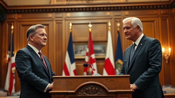 Key figures in formal setting discussing Nvidia H200 chip sale.