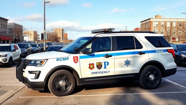 Kelowna Traffic Update: RCMP SUV parked on city street, urban backdrop.