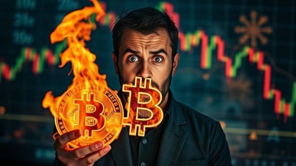 The Future of Cryptocurrency: Will Bitcoin Capitulate? burning symbol