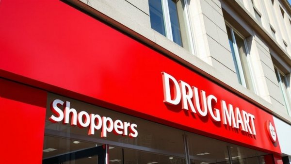 Shoppers Drug Mart store sign related to organized retail theft in Canada.