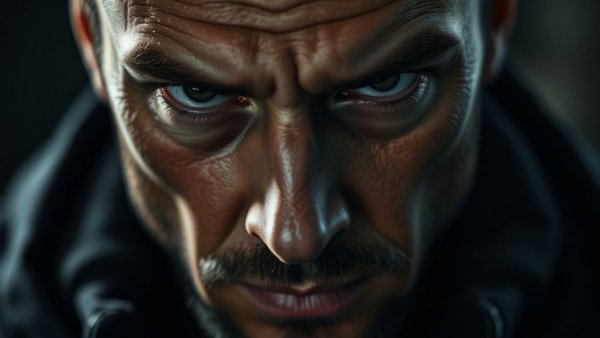 Close-up of intense gaze, mysterious man, The Vampire Lestat theme