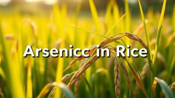 Why Rice Contains Arsenic: close-up of rice plants with text overlay.