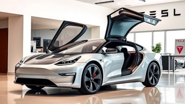 Tesla showroom exhibiting modern EV, Robotaxi Race focus