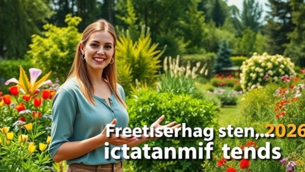 Lush green garden highlighting 2026 gardening trends.