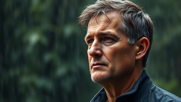 Middle-aged man in rain during B.C. Conservative leadership race.