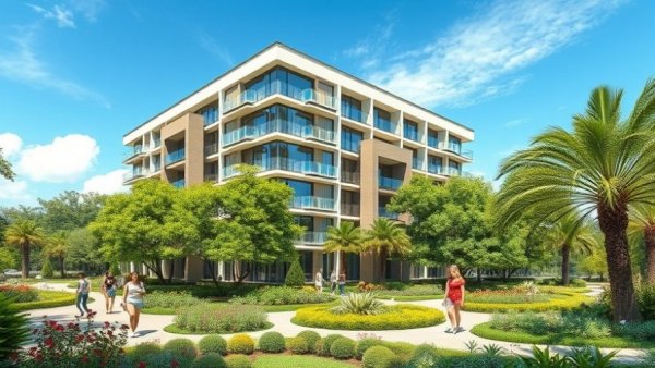 Modern residential building by Banyan Group in lush garden setting