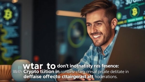 AI to Find Undervalued Crypto Projects: Man with laptop and crypto text.