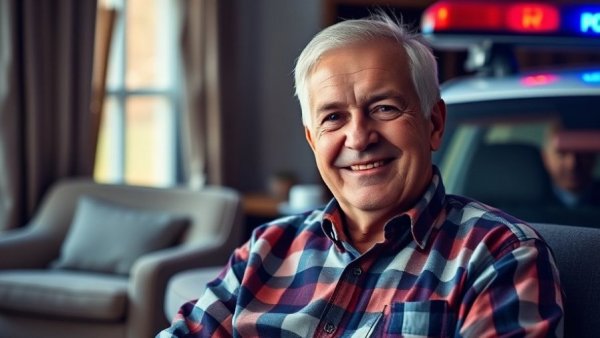 Elderly man safe; missing senior found safe near police car.