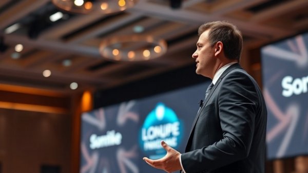 Business leader presenting at a conference, related to Goldman Sachs Q4 earnings report.