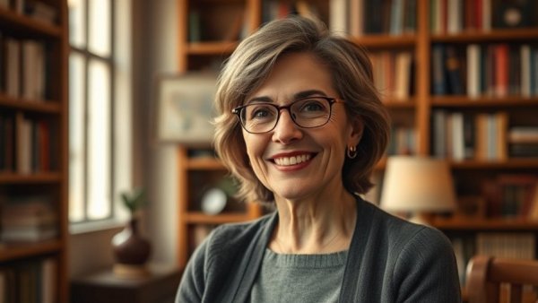 Confident woman discusses why change feels hard in a home office setting.