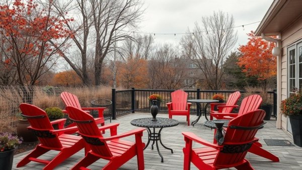 Okanagan College new restaurant patio with fall ambiance.