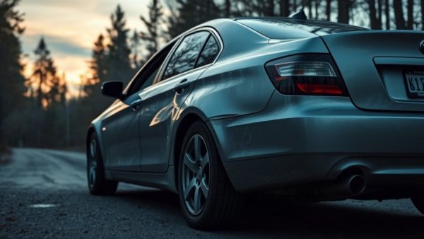 Damaged car with duct tape on forest road; Kelowna speeding driver.