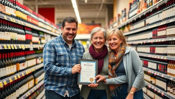 Peter Boyd community contributions celebration in grocery store aisle.