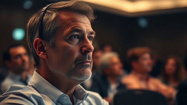 OpenAI Leidos AI Federal Operations conference attendee with headset.