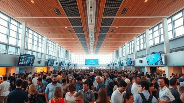 Visitors at Kelowna International Airport terminal expansion event