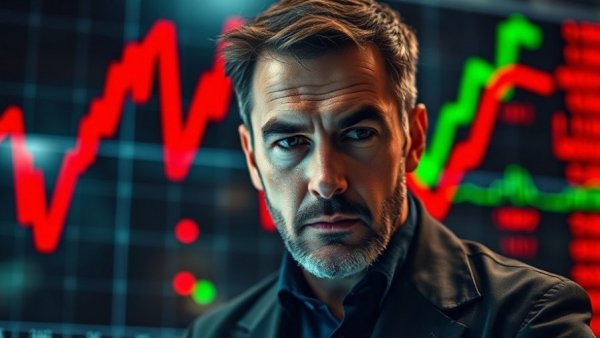 Market analysis with dramatic lighting highlighting next market move predictions