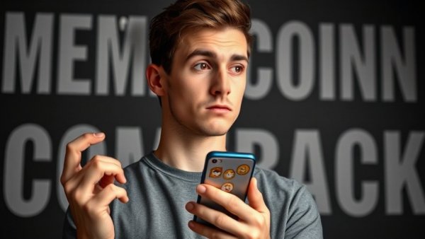 Memecoin Season insights: Man with smartphone, exploring memecoins.