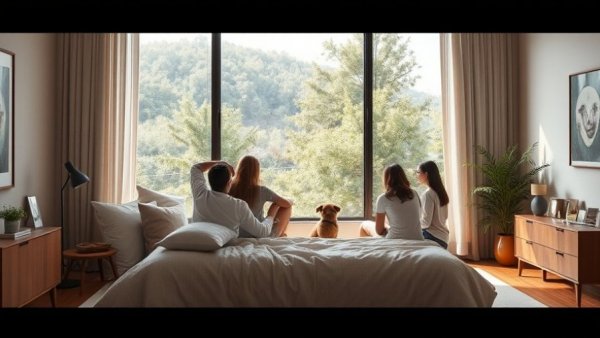 Modern bedroom showcase amid spring housing market and rising mortgage rates.