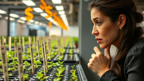 Understanding seed starting mistakes with indoor trays and dollar signs.