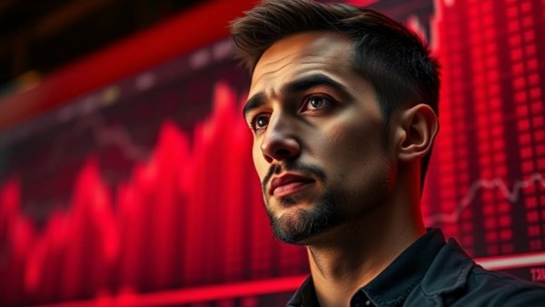 Focused man contemplating bitcoin price forecast trends.