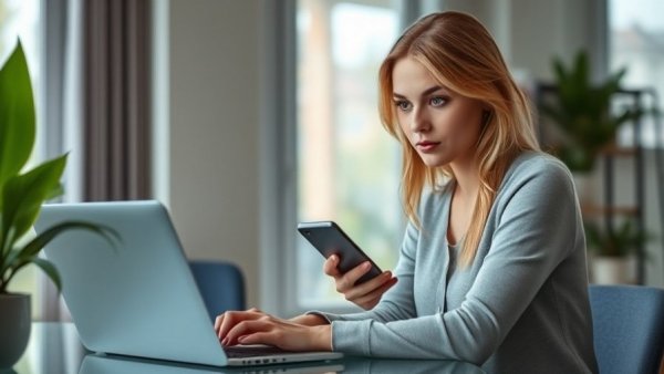 Young woman working from home in British Columbia due to fuel crisis