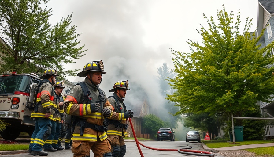 Firefighters tackling a Rutland house fire, enhancing safety measures.