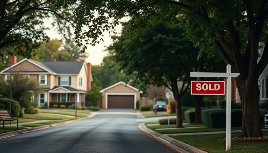 Suburban street with 'Sold' sign reflecting interior real estate market recovery.