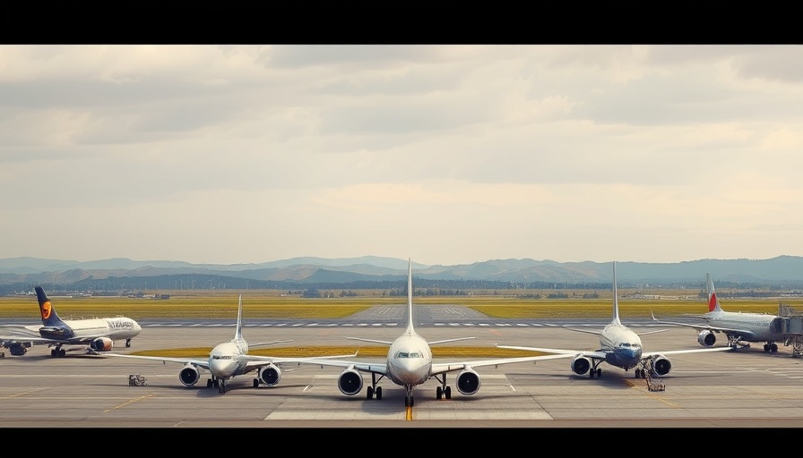 Airplanes at Kelowna Airport emphasize passenger safety procedures.