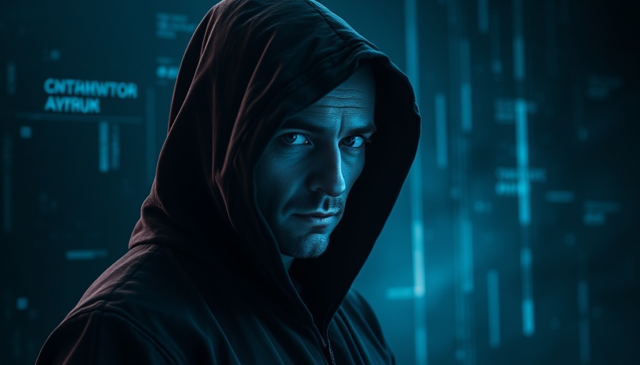 Mysterious hooded figure, pixelated, sci-fi theme, dark background