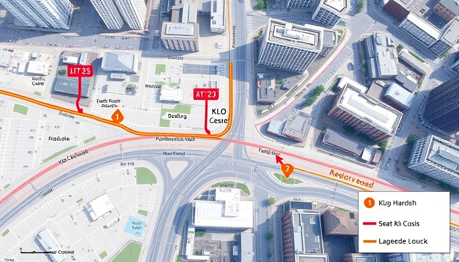 Map of KLO Road closure and detour routes.