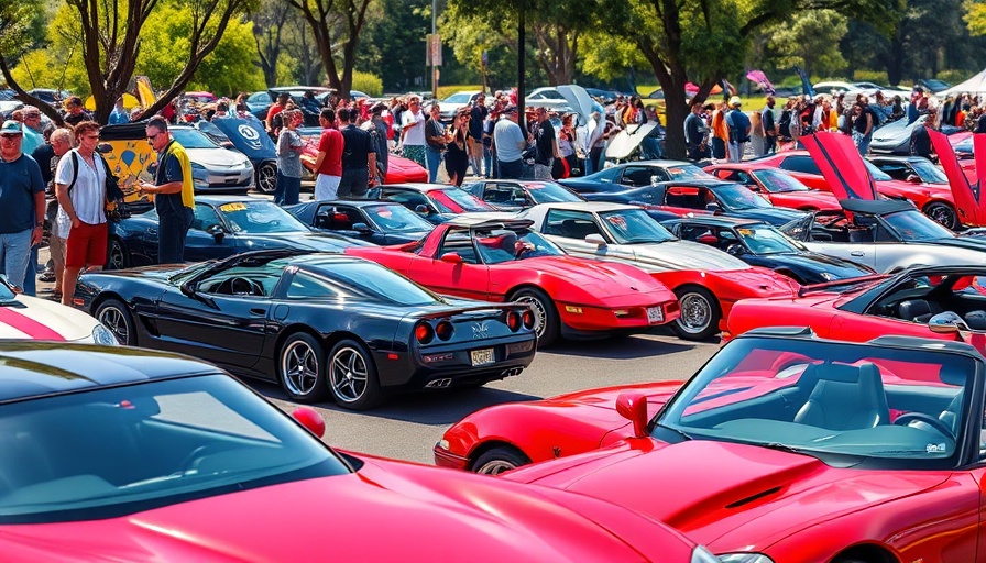 BC Corvette Club Show & Shine vibrant car display at outdoor event.