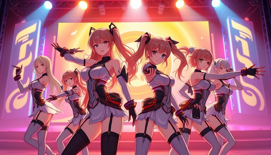Futuristic animated characters performing on stage, relating to KPop Demon Hunters box office.