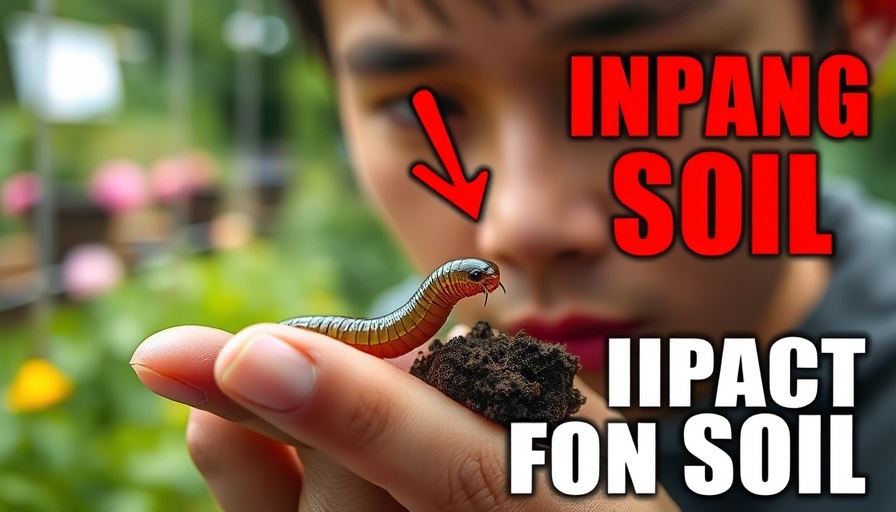 Person holding Asian jumping worm, destroying soil impact.