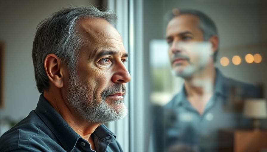 Public safety in Kelowna: Man reflecting by a window