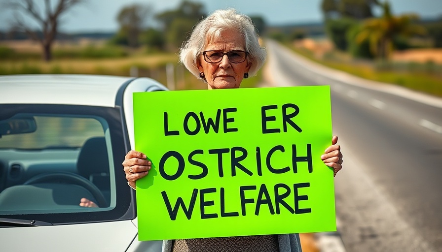 Protester with green sign at BC Ostrich Farm Cull rally.