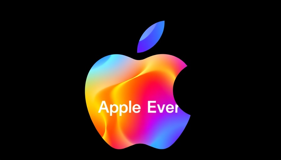 Vibrant abstract Apple logo and Apple Event text, iPhone 17 event updates.