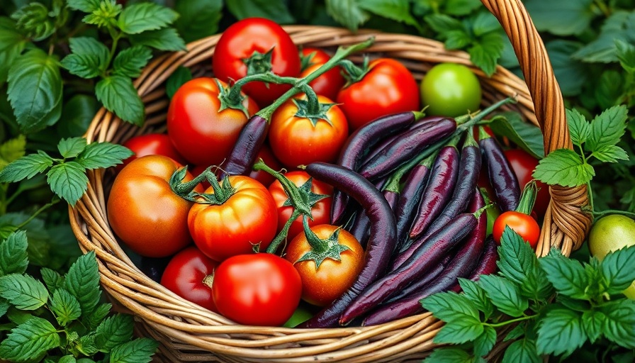 Vibrant vegetables rich in anthocyanins in a garden setting.