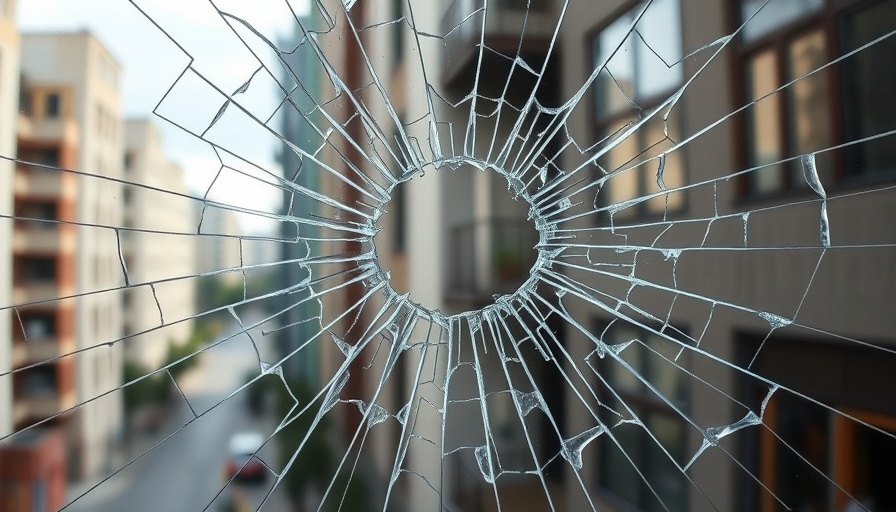 Bullet hole in glass window signifies violence linked to Bishnoi gang terrorist entity Canada.