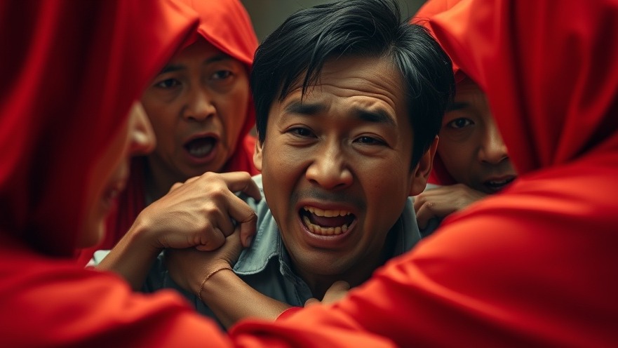 Gi-hun's Journey in Squid Game Final Season, intense struggle against red-clad figures.