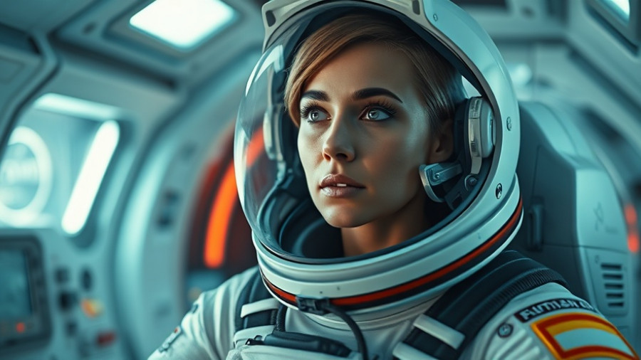 Determined astronaut woman preparing for mission in a spacecraft, 9-1-1 Franchise Challenges.